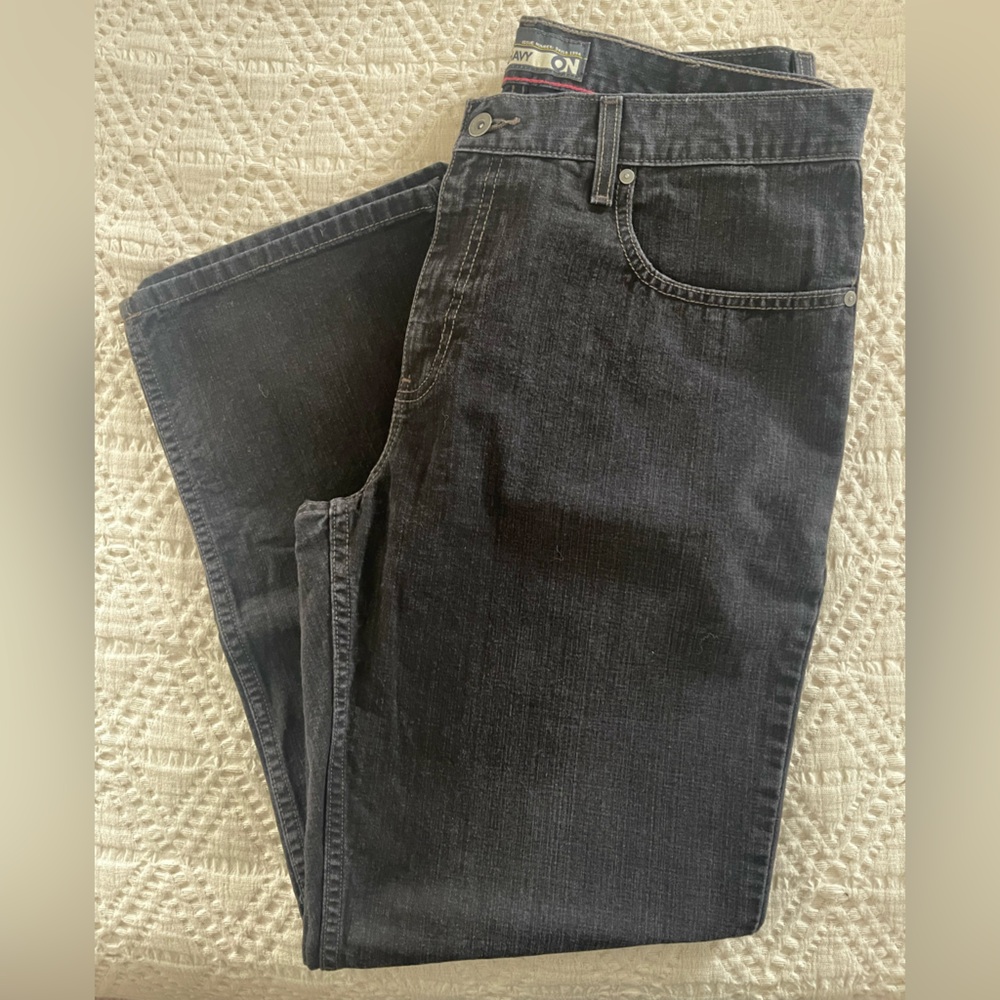 Old Navy Men's Black Straight Built-In Flex Jeans 36x31 - Picture 3 of 9